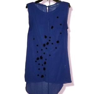 Beautiful blue sheer tank top large